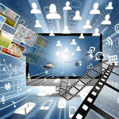 Hands organising photos on a tablet